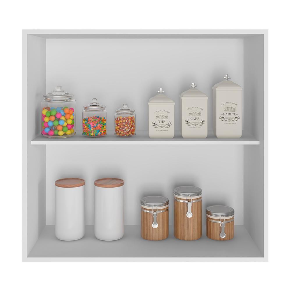 Armário Aéreo Unna 2 Portas 80cm Branco - Poliman Móveis Branco - 2