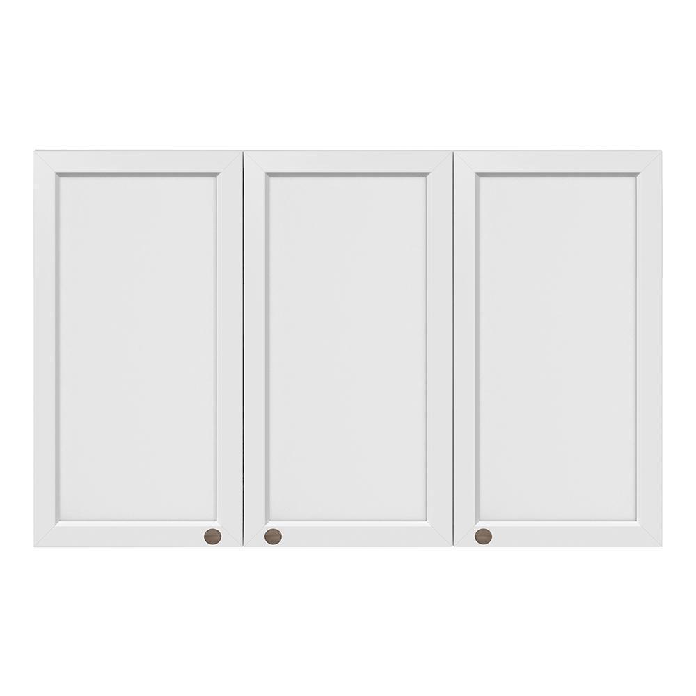 Armário Aéreo Unna 3 Portas 120cm Branco - Poliman Móveis Branco - 1