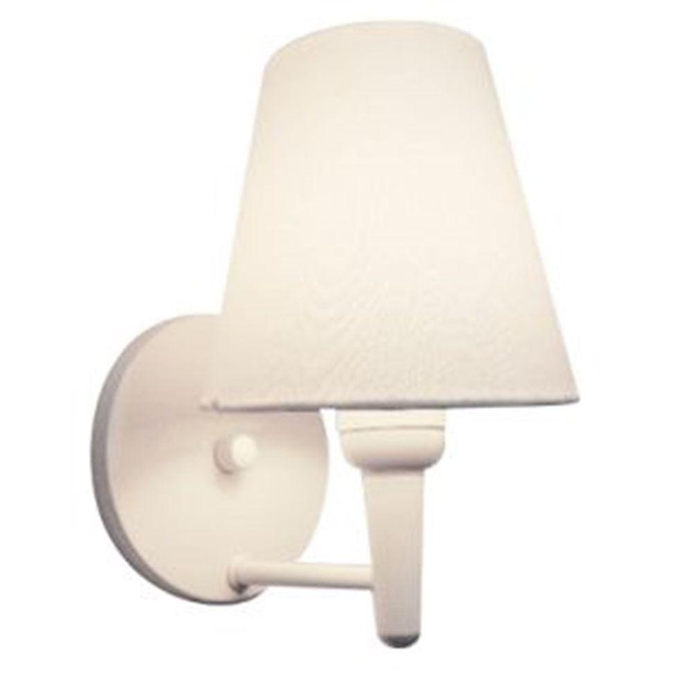 Arandela Cone Md-2004 Base Branco Cúpula Em Tecido 14/14x07cm Branco - Bivolt - 1