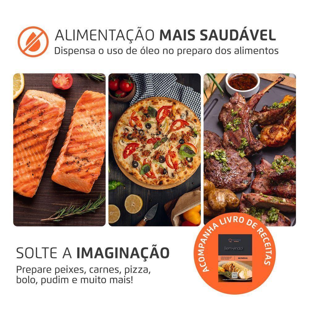 Air Fryer Forno 25L French Door Mondial Preto/Inox 2000W AFDO-25L-FD 220V - 7