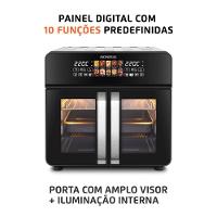 Air Fryer Forno 25L French Door Mondial Preto/Inox 2000W AFDO-25L-FD 220V