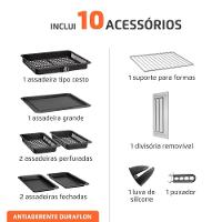 Air Fryer Forno 25L French Door Mondial Preto/Inox 2000W AFDO-25L-FD 220V - 5