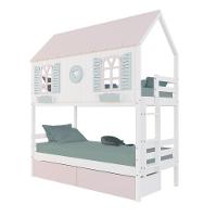 Beliche Casinha Bela Com Coração 2 Gavetas Rosa Madeira Maciça Branco/rosa/verde Housin - 2