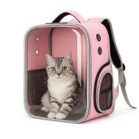 Bolsa Mochila Pet Visor Transparente Estilo Astronauta Cão Gato Viagem Ventilada Portátil Rosa - 1