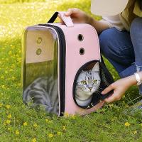 Bolsa Mochila Pet Visor Transparente Estilo Astronauta Cão Gato Viagem Ventilada Portátil Rosa - 2