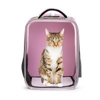 Bolsa Mochila Pet Visor Transparente Estilo Astronauta Cão Gato Viagem Ventilada Portátil Rosa - 4