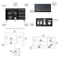 Armário De Cozinha Com Torre Quente Forno Micro Menu Móveis Preto