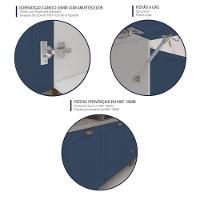 Armário De Cozinha Americana Modulada 190cm Com Balcão Para Pia Multimóveis Cr20493 Branco-Azul - 3