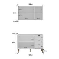 Armário De Cozinha Americana Modulada 120cm Com Balcão Para Pia Multimóveis Cr20492 Branco - 3