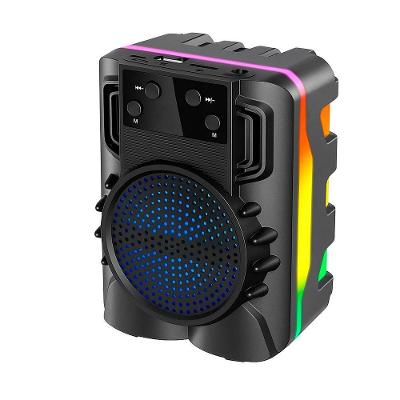 Caixa De Som Bluetooth Kts&#8209;1720 3&Prime; Led Rgb 5w Bateria 500mah R&aacute;dio Fm Usb/sd - Preto