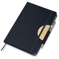 Caderno Capa Dura Com Suporte De Caneta E Elástico Azul - 3