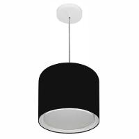 Lustre Pendente Cilíndrico Duplo Vivare Md-4284 Cúpula Em Tecido 30x30cm - Bivolt Preto 127/220v - 1