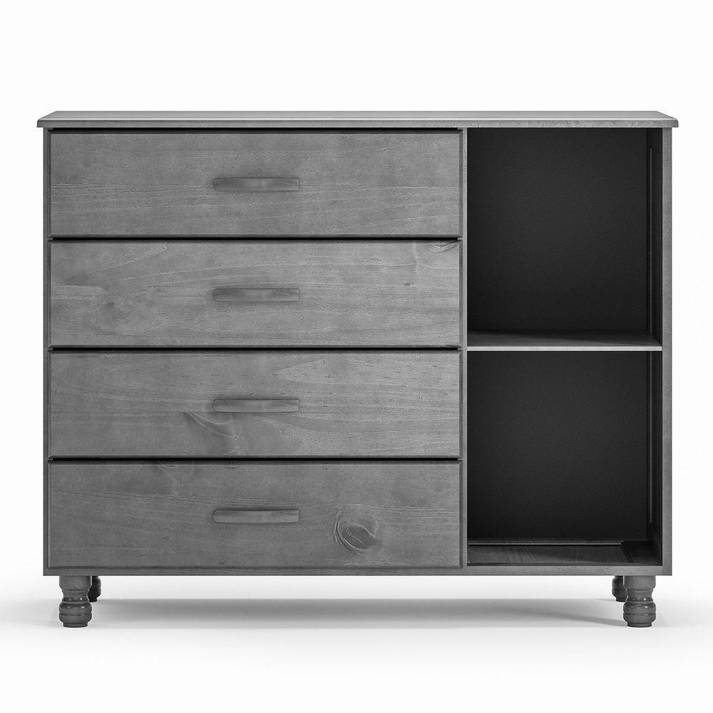 Cômoda 4 Gavetas 1 Porta 100% Madeira Maciça Ariel Imbuia Fosco - 4