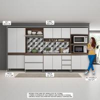 Cozinha Modulada Sabrina 360x202 C/ 6 Peças Mdp Menu Móveis Branco - 2