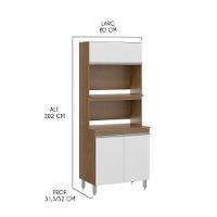 Cozinha Menu Móveis Sabrina 252x202cm 10 Peças C/ Balcão Pia Branco - 5