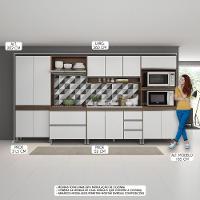 Cozinha Balcão Armário Nicho Sabrina 360x202cm Menu Móveis Branco - 2
