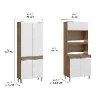 Cozinha Balcão Armário Nicho Sabrina 360x202cm Menu Móveis Branco