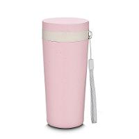 Copo De Fibra De Trigo Parede Dupla 300ml Com Alça Rosa - 1