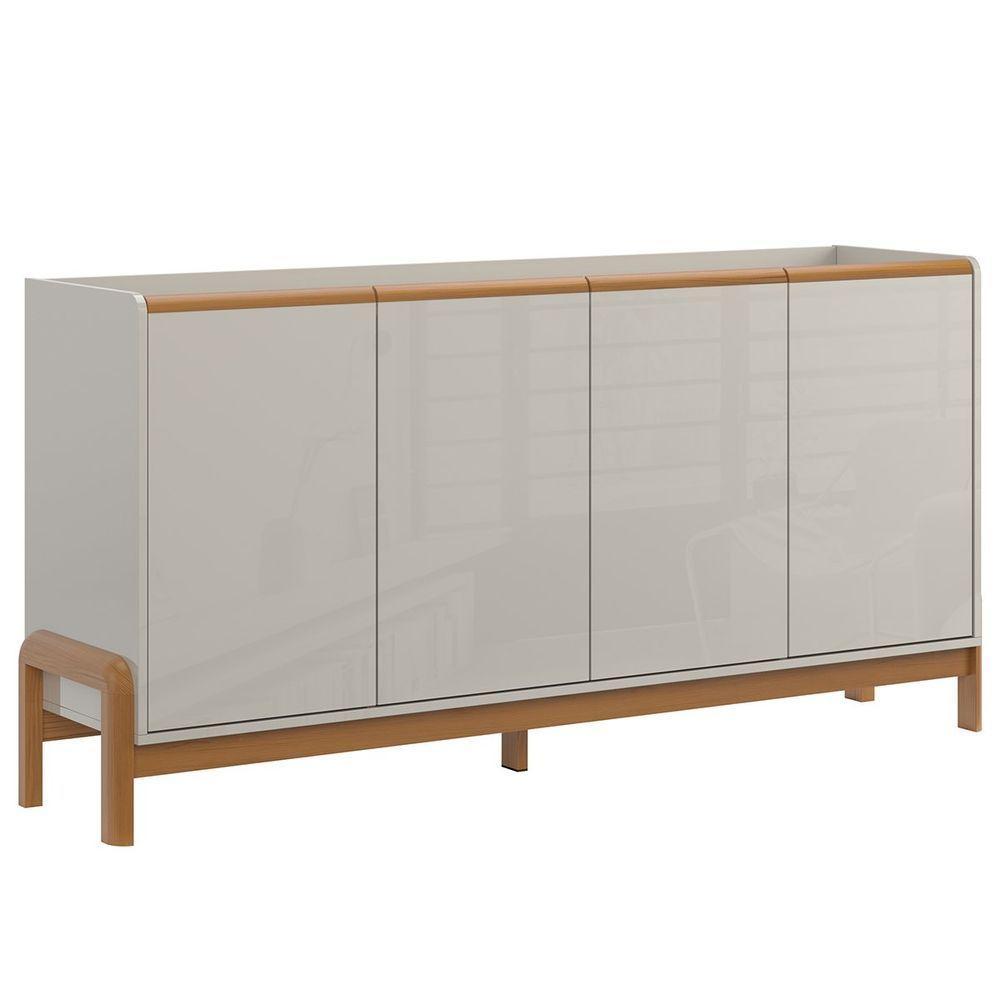 Buffet Aparador Para Sala De Jantar 4 Portas Elisa Off White/jequitiba - 1