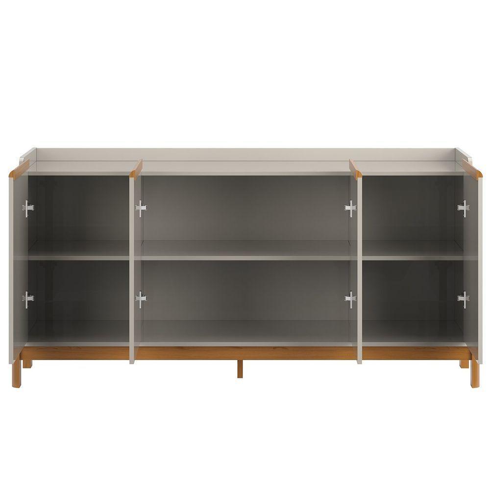 Buffet Aparador Para Sala De Jantar 4 Portas Elisa Off White/jequitiba - 2