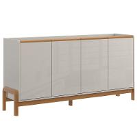 Buffet Aparador Para Sala De Jantar 4 Portas Elisa Off White/jequitiba - 1