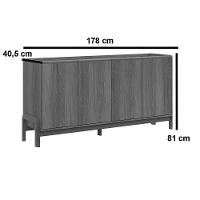 Buffet Aparador Para Sala De Jantar 4 Portas Elisa Off White/jequitiba - 3