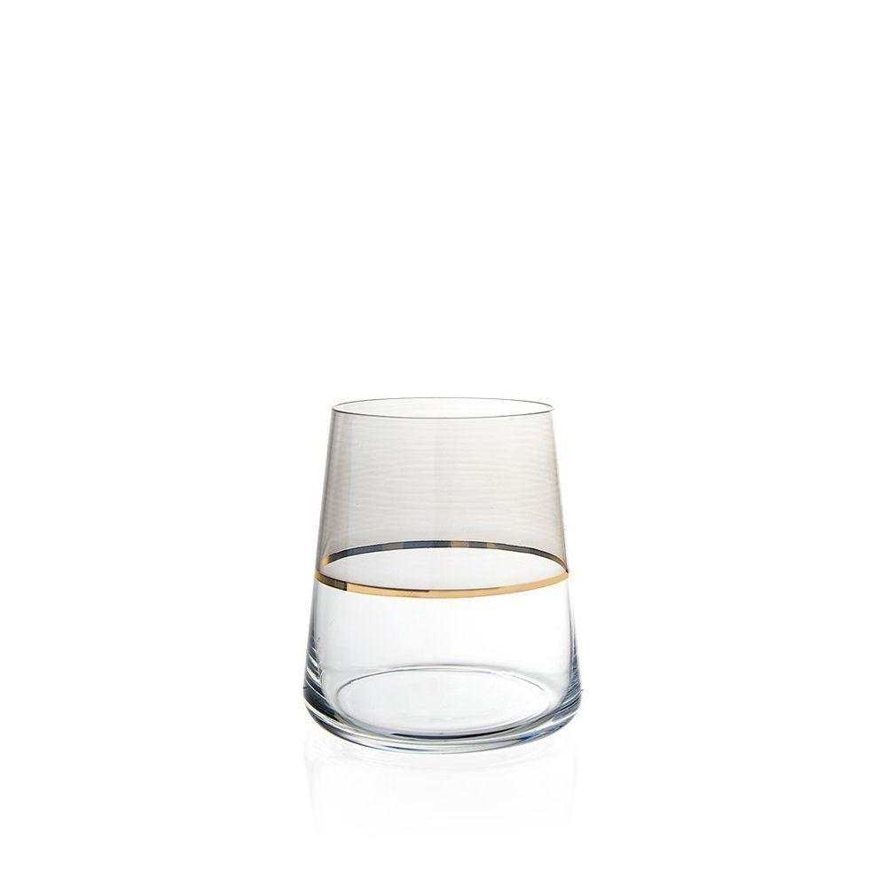 Copo Copa E Cia Duo Filetado Ouro 380ml Em Vidro Fumê - 1