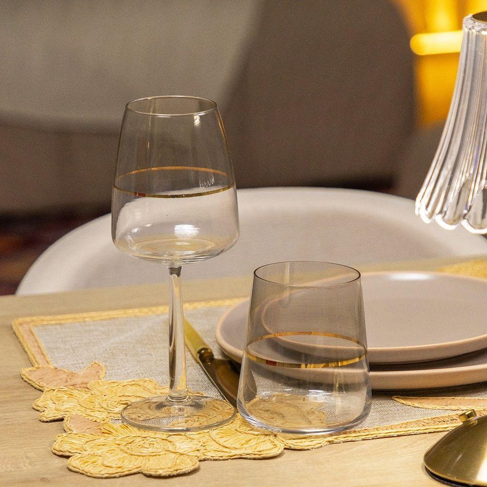 Copo Copa E Cia Duo Filetado Ouro 380ml Em Vidro Fumê - 2
