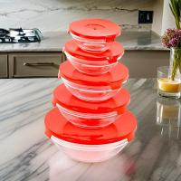 Conjunto 5 Potes De Vidro Hermetico Com Tampa Kit Vasilha Hermética Para Guardar Comida Doce Feijão Na Geladeira Sortido - 4