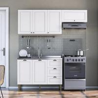 Armário De Cozinha Americana Modulada 190cm Com Balcão Para Pia Multimóveis Cr20493 Branco - 1