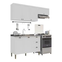 Armário De Cozinha Americana Modulada 190cm Com Balcão Para Pia Multimóveis Cr20493 Branco - 2