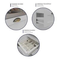 Armário De Cozinha Americana Modulada 190cm Com Balcão Para Pia Multimóveis Cr20493 Branco - 6