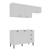 Armário De Cozinha Americana Modulada 190cm Com Balcão Para Pia Multimóveis Cr20493 Branco - 7