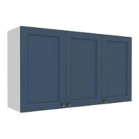 Armário De Cozinha Americana Aéreo 120cm 3 Portas Multimóveis Cr20489 Branco-Azul - 1