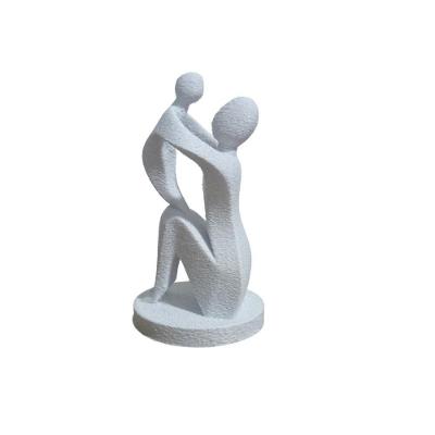 Escultura Decorativa 3d Mãe E Filho Estatua Chique Moderna Branco
