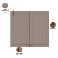 Armário Aéreo Unna 2 Portas 80cm Gris - Poliman Móveis Gris - 3