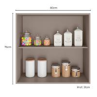 Armário Aéreo Unna 2 Portas 80cm Gris - Poliman Móveis Gris - 4