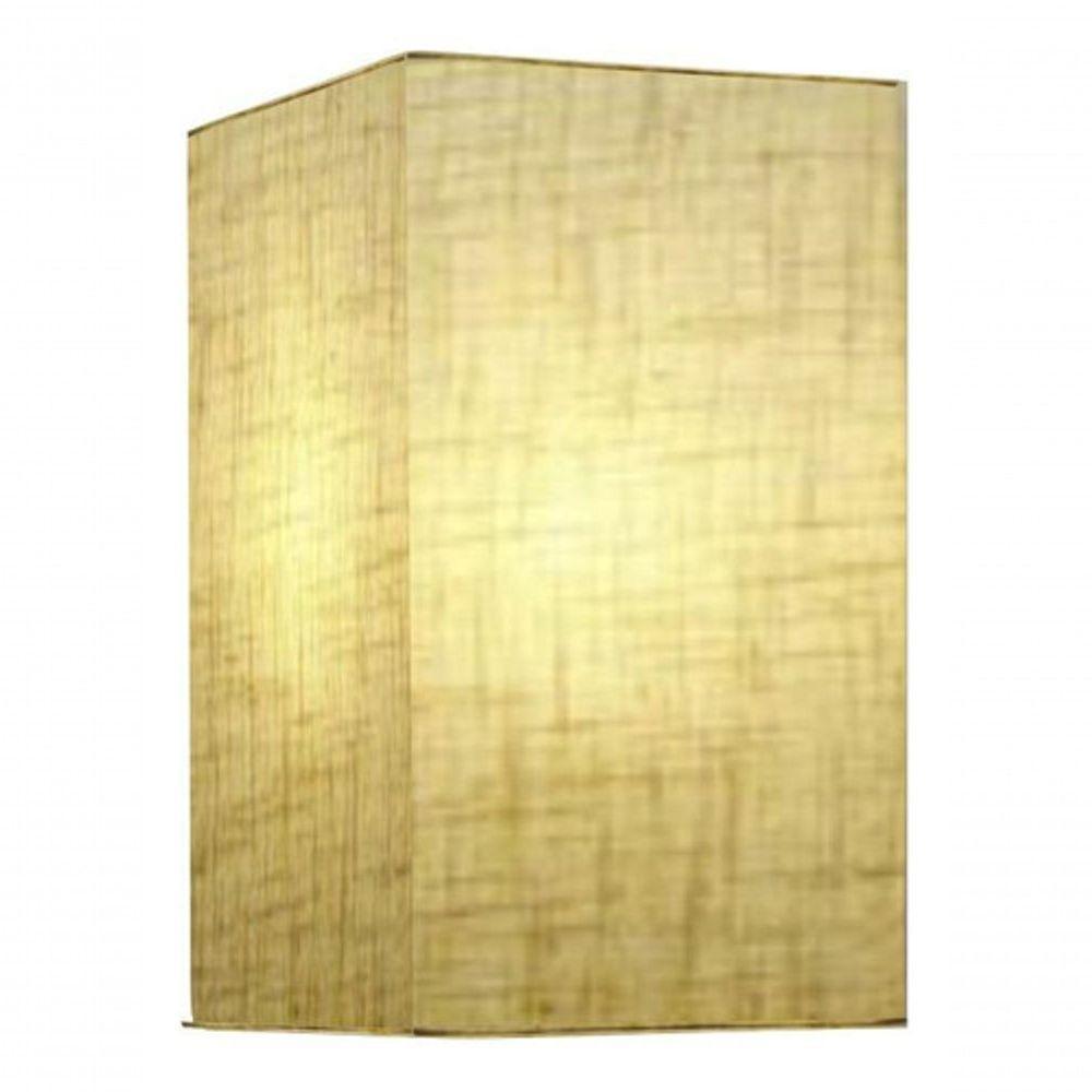 Arandela Retangular Retro Vivare Md-2002 Cúpula Em Tecido 25/16x10cm - Bivolt Rustico-bege 127/220v - 4