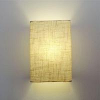 Arandela Retangular Retro Vivare Md-2002 Cúpula Em Tecido 25/16x10cm - Bivolt Rustico-bege 127/220v - 3