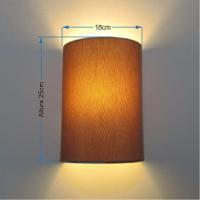 Arandela Meia Cana Retro Vivare Md-2003 Cúpula Em Tecido 25/18x10cm - Bivolt Palha 127/220v - 2