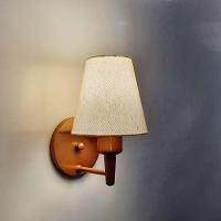 Arandela Cone Md-2004 Base Cobre Cúpula Em Tecido 14/14x07cm Linho Bege - Bivolt - 3