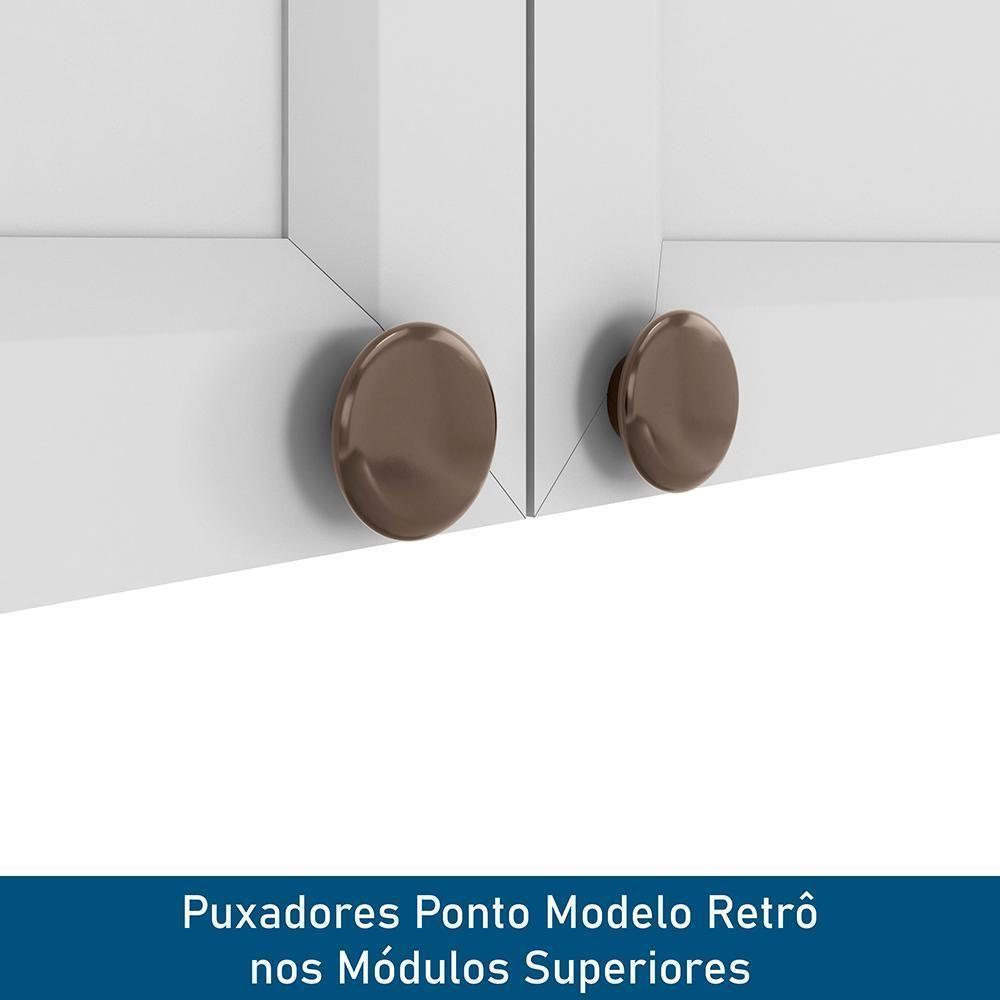 Cozinha Modulada Unna 4 Peças Balcão 120cm Branco Com Tampo Mdp - Poliman Móveis Branco - 5