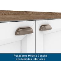 Cozinha Modulada Unna 4 Peças Balcão 120cm Branco Com Tampo Mdp - Poliman Móveis Branco - 6