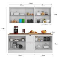 Cozinha Modulada Unna 4 Peças Balcão 120cm Branco Com Tampo Mdp - Poliman Móveis Branco - 7