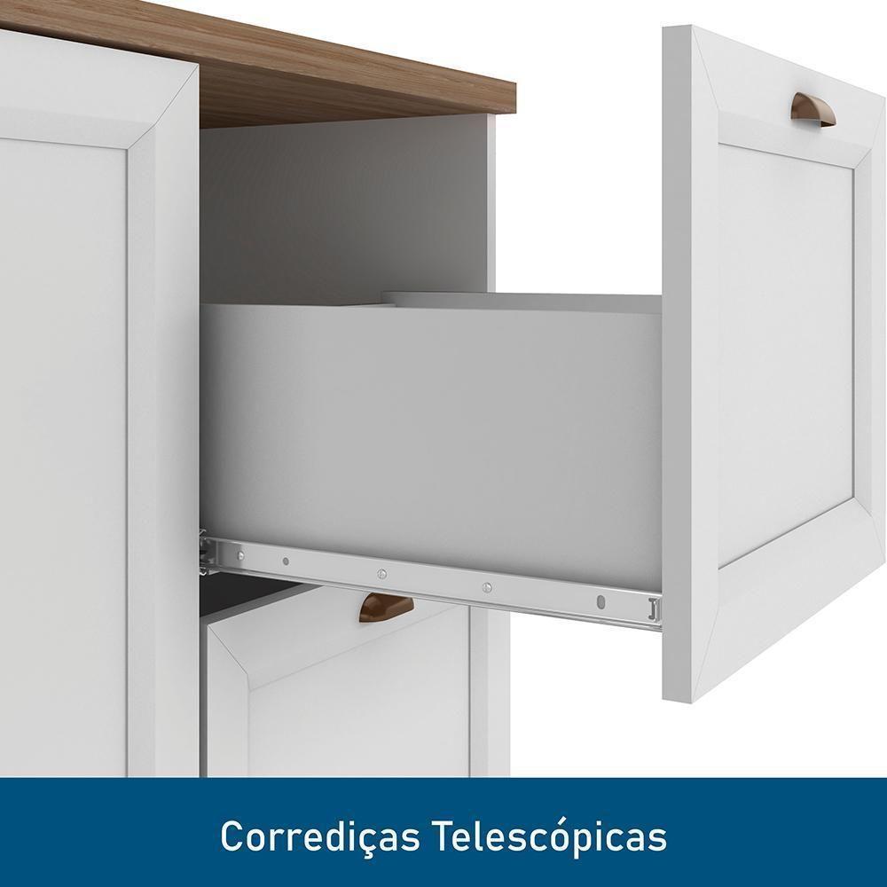 Cozinha Modulada Unna 5 Peças Torre Quente 2 Fornos E Balcão 120cm Branco Com Tampo Mdp - Poliman Móveis Branco - 4