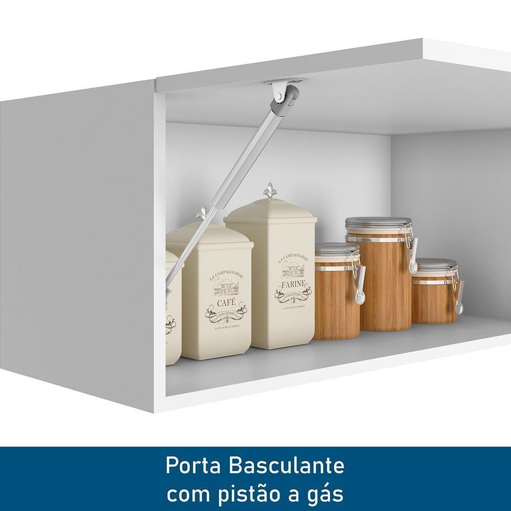 Cozinha Modulada Unna 5 Peças Torre Quente 2 Fornos E Balcão 120cm Branco Com Tampo Mdp - Poliman Móveis Branco - 5