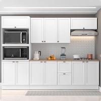 Cozinha Modulada Unna 5 Peças Torre Quente 2 Fornos E Balcão 120cm Branco Com Tampo Mdp - Poliman Móveis Branco - 2