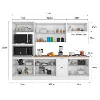 Cozinha Modulada Unna 5 Peças Torre Quente 2 Fornos E Balcão 120cm Branco Com Tampo Mdp - Poliman Móveis Branco - 6