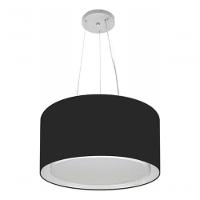 Lustre Pendente Cilíndrico Duplo Vivare Md-4123 Cúpula Em Tecido 40x25cm - Bivolt Preto 127/220v - 3