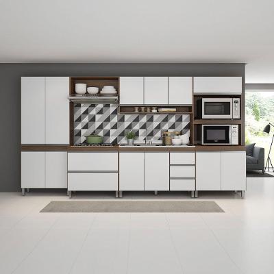 Cozinha Modulada Sabrina 360x202 Cm 6 Peças Mdp Menu Móveis Branco